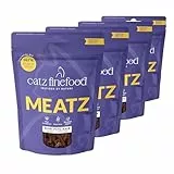 catz finefood MEATZ Essential Mix Katzen Leckerlies - knusprige Fleischstreifen getreidefrei & ohne Zuckerzusätze - natürlich & aromatisch - Made IN Switzerland (4 x 45 g)