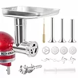 Edelstahl Fleischwolf für KitchenAid Mixer, Fleischwolfaufsatz für Kitchenaid Standmixer, spülmaschinenfest