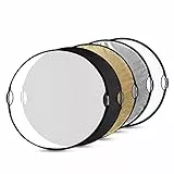 SMALLRIG 5 in 1 Reflektor 80cm 32-Zoll Lichtreflektor, mit Doppelgriff, Zusammenklappbarer Fotografie Reflektor, mit Tragetasche, durchscheinend Silber Gold Weiß und Schwarz – 4129