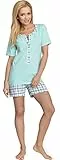 Be Mammy Damen Schlafanzug Stillpyjama J5ST3N2 (Minze, S)