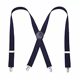 KANGDAI Herren Hosenträger Mit 4 Clips - Heavy Duty Braces Mit Starken Metall Clips, Verstellbar Und Elastisch