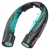 BOSONER Nackenventilator Hals Ventilator Tragbarer: 6000 mAh Halsventilatoren USB Aufladbar Leise Halsventilator Persönlicher Ventilator mit 6 Geschwindigkeiten für Camping Reisen Büro (Schwarz)
