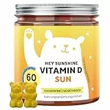 Vitamin D3 - Hochdosiert für starke Knochen, Immunsystem & Wohlbefinden - Depot mit 1000IE - Sonnenvitamin - 60 Stück - Vegetarisch - Zuckerfrei - Bears with Benefits