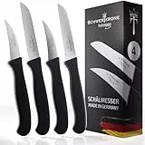 Schwertkrone Solingen 4er-Set Gemüsemesser, Allzweckmesser, spülmaschinengeeignet, gerade und gebogen, rostfrei - Germany