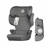 capsula® Kindersitz-Isofix-I-Size I Gruppe II/III, 15–36 kg, 100–150 cm, 4–12 Jahre, faltbar, 14-fach verstellbar, Seitenschutz, universeller Autositz für Kinder, grau