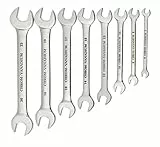 kwb Gabel-Gabel-Schlüssel Satz, 8-teiliges Set, SW 6-22 mm, TÜV/GS Geprüft, CV-Stahl, Maul-Schlüssel f. 6-Kant und 4-Kant Schrauben