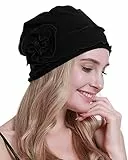 osvyo Chemo Kopfbedeckung für Damen,Turban Mütze für Frauen, Krebs Beanie Haarausfall versiegelte Verpackung SCHWARZ