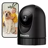 Cinnado 2K Überwachungskamera Innen - Babyphone mit Kamera, 360 Grad WLAN Indoor Hundekamera mit APP, Automatische Verfolgung, Zwei-Wege-Audio, Bewegungserkennung, Nachtsicht (Schwarz)