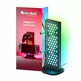Nanoleaf Pegboard Gaming Dock, 3 in 1 RGBIC Tischlampe mit Controller/Kopfhörer Halter, Doppelseitige Lichteffekte, USB-C, Musik & Screen Sync über Desktop App, Ambiente Schreibtisch Lampe