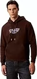 Calvin Klein Herren Hoodie Fleece Graphic mit Bauchtasche, Braun (Rich Brown), S