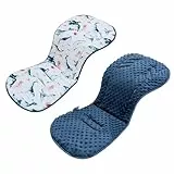 LAT Sitzauflagen für Kinderwagen, Doppelseitige Universal Kinderwagen Einlage für Babyschale Buggy Autositz, Weich & Atmungsaktiv Sitzeinlage für Kinderwagen für Babys & Kleinkinder (Sea Word)