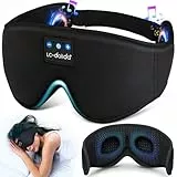LC-dolida Schlafmaske mit Kopfhörer Bluetooth V5.4, 3D Schlafkopfhörer Atmungsaktive für Frauen Herren,Augenmaske Baumwolle Waschbar Schlafbrille mit Mikrofon für Reisen/Nickerchen/Yoga/Meditation