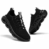 TIANZEBEN Damen Laufschuhe Turnschuhe Sportschuhe Running Tennis Walkingschuhe Sneaker Fitnessstudio Schuhe Fashion Atmungsaktiv Freizeit Leichtgewichts Schwarz 39