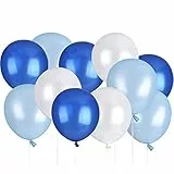 Willingood 50 x Luftballons blau, Luftballons, Ballon für frohe Feiertage und Feiertage, Babyparty, Hochzeit, alles Gute zum Geburtstag, 12 Zoll, perlmuttartig, 3,2 g, 3 Farben