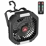 Diealles Shine Camping Ventilator mit Akku 10400mAh, 3 in 1 USB Ventilator, Camping Lüfter Sehr Leise, Zeltventilator mit LED Licht, Tischventilator für Freien Hause Büro