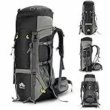 Night Cat Wanderrucksack 90L Rucksack: Trekkingrucksack Reiserucksack Herren Damen Atmungsaktiv für Camping Trekking Mountainering Klettern Fahrradreisen
