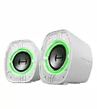 Edifier G1000 II Desktop-Computerlautsprecher, 2,5-Zoll-Breitbandlautsprecher und verbesserter Bass, dynamische RGB-Beleuchtung, Bluetooth/USB-C/AUX, Gaming-Lautsprecher für PC/PS5/Switch (weiß)