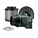 MARS HYDRO 150 mm Rohrventilator/Rohrlüfter mit Filter Set, Temperatur-und-Feuchtigkeitsregler, 25 Fuß Abluftschlauch – Abluftventilator für Growzelte und Hydroponik