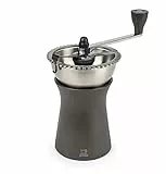 PEUGEOT - Manuelle Kaffeemühle Kronos - Einstellbares Stahlmahlwerk - Höhe: 19 cm - Zeitlose Hommage an die Uhrmacherei - Schokoladenbraun