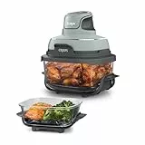 Ninja CRISPi Tragbare Air Fryer Heißluftfritteuse, 3,8 l, 4-in-1: Heißluftfrittieren, Braten, Warmhalten, Recrisp, Kompakt, 6 Portionen, 2 Herausnehmbare Glasbehälter & Deckel, 1700 W, Sage FN101EUSG
