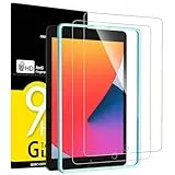 NEW'C 2 Stück, Schutzfolie für iPad 9 (2021)/ iPad 8 (2020)/ iPad 7 (2019) [10,2 Zoll, 9./8. /7. Generation] Panzer Schutz Glas Folie,9H Härte,HD Displayschutzfolie und ein Ausrichtungswerkzeug