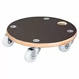 WAGNER Pflanzenroller Maxigrip Ø 29 x 8,5 cm I Kübelroller f. Außenbereich + Innenbereich I Transportroller aus FSC®-Schichtholz I Tragkraft 200 kg I Made in DE - 20135101