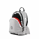 Pick & Pack, Shark Shape Kindergarten Backpack S Grey, coole Rucksack für Kinder mit Style und Funktionalität, Recyceltes Polyester, Schule Kinderrucksack für Jungen und Mädchen