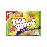 nimm2 Lachgummi Sauer – 1 x 376g Maxi Pack – Saure Fruchtgummis mit Fruchtsaft und Vitaminen