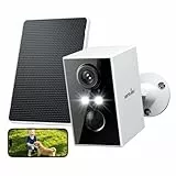 wansview Überwachungskamera Aussen Solar Akku - 2K Kamera Überwachung Aussenkamera WLAN Kabellos Akku mit Solarpanel, WiFi Camera Outdoor, Farbnachtsicht, PIR Bewegungserkennung, 2-Wege-Audio, IP65