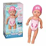 BABY born My First Swim Girl, Aufzieh-Badepuppe, wasserfest, funktioniert ohne Batterien, 30 cm große Puppe, 834060 Zapf Creation, Rosa