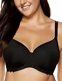 Gorteks Lingerie Eclipse-B5 gepolsterter bequemer BH. Klassischer BH mit nahtlosen Körbchen, Komfort Damen BH mit Bügel, BH für große und kleine Brüste – 85F, Schwarz
