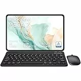 Blackview Mega2 Tablet 12 Zoll Android 15 Tablets, 24GB RAM+128GB ROM, 120HZ 2K FHD Gaming Tablet mit Tastatur Maus Stift Kopfhörer, 4G LTE+5G WiFi, 9000 mAh, WideVine L1, Dual Kamera, Face ID, Blue