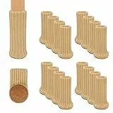 GAGUIUP Möbelsocken, Stuhlsocken 24PC, 30 * 60mm Möbel Socken Gestrickte Möbelfüße, Dicke Unterseite Möbelschuhe, Passend für Stuhlbeine von 1 bis 2 Zoll, rutschfeste Geräuschreduzierung, Khaki