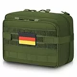 Jueachy Molle Tasche, Doppelte Schicht Taktische Tasche EDC Molle Pouch Große Molle Zubehör Admin Tasche Erste Hilfe Taktische Hüfttaschen Gürteltasche Reiseapotheke Tasche für Camping Wandern