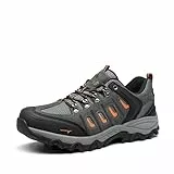 NORTIV 8 Herren Wanderschuhe Low Top Leichte Outdoor Trekking Camping Hiking Shoes Kletterschuhe Trail wasserdichte,Size 43,Schwarz/Dunkel/Grau/Orange,Quest-1