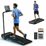 Riksion Laufband für Zuhause mit Neigung, Laufband Klappbar bis 14 km/h, Walking Pad mit 12 Voreingestellte Programme, Elektrisches mit LED-Anzeige, Fernbedienung und App
