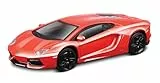 Bburago Street FIRE Lamborghini Super Car-Maßstab 1:43 - Unglaublich detailliertes Relpica Druckguss-Sammelmodell, Metall, Rot, Einheitsgröße