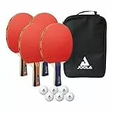 JOOLA Tischtennisset Family Advanced, 4 Tischtennisschläger + 6 Tischtennisbälle 3Star + Tragetasche, Advanced Level, 28x18x8cm