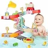 YGJT Badewannenspielzeug für Kinder, 52 Stück DIY Kugelbahn Badespielzeug Baby ab 2 3 4 5 Jahre, Wasserspielzeug Kinder Badespielzeug mit Saugnäpfe, Badespaß Geschenk Mädchen Junge ab 3