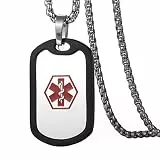 Flongo SOS Notfall Medical Alert ID Marke Herrenkette Männer Anhänger Halskette Silber Gold Kette Kostenlose Gravur Dog Tag Personalisierte Medizinische Marke Militärische Erkennungsmarke