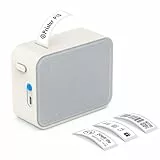 Pristar Bluetooth-Etikettendrucker, P15 Mini Beschriftungsgerät Selbstklebend, APP-Verbindung, Wiederaufladbar， Etikettiergerät kompatibel mit iOS und Android für Zuhause, Büro, Schule (Grauer Stoff)