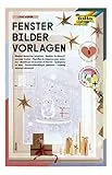 folia 39149 - Fensterbilder Set 'Cosy Winter' mit 8 vorgedruckten Design-Vorlagen zum Thema Winter, Weihnachten und Herbst, inkl. 1 Kreidemarker in Weiß