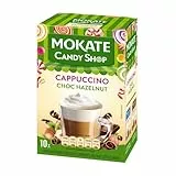 MOKATE® Candy Shop Cappuccino Schokolade Haselnuss - 1 Box - 220g - 10 Säckchen - Instantkaffee Koffeinhaltig - Choc Hazelnut - Kaffeegetränk Aromatisch Cremiger Getränk Löslicher Kaffee Kaffeepulver