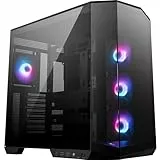 MSI MAG PANO 100R PZ ATX PC-Gehäuse - ATX-Kapazität & Back-Connect Mainboard Unterstützung, Vertikale GPU-Halterung, GPU-Halterung, Staubfilter, Doppelkammer, USB 20Gbps Typ-C