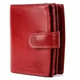 Benthill Damen Geldbörse Echt Leder RFID Schutz | Portemonnaie mit Kartenfächern & Münzfach | Frauen Geldbeutel | Vintage Damenbörse inkl. Geschenkbox, Farbe:Rot