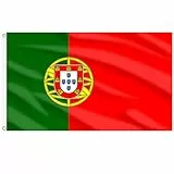 AhfuLife Portugal Flagge 150 x 90 cm, 1 Stück Große Portugiesische Nationalflaggen Doppelseitig mit Messingösen, Portugal Deko Fahne für Euro Eurovision 2025 Damen Fußball EM WM Bar Party Dekoration