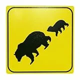 Bear Crossing Sign Warnschild, 30cm x 30cm Sicherheitsschilder aus Metall, Schilder für Innen- und Außenwanddekoration Sicherheitszeichen