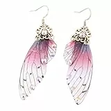 Holibanna Schmetterlingsflügel Ohrringe Lange Märchen Schmetterling Braut Ohrringe Halloween-Elfenohrringe Phantasie Frauen Accessoires (Bronze)