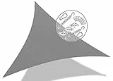 VOUNOT Sonnensegel Dreieckig mit Befestigung Set, Sonnenschutz Atmungsaktiv und UV Schutz, für Balkon Garten Terrasse, 3,6x3,6x3,6m, Grau