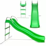 HyperMotion Gartenrutsche HYP1 mit Leiter - Freistehende Kinderrutsche für Außenbereich, 185cm Länge, UV-beständig, max. 45kg Belastung - Für Kinder ab 3 Jahren (Grün)